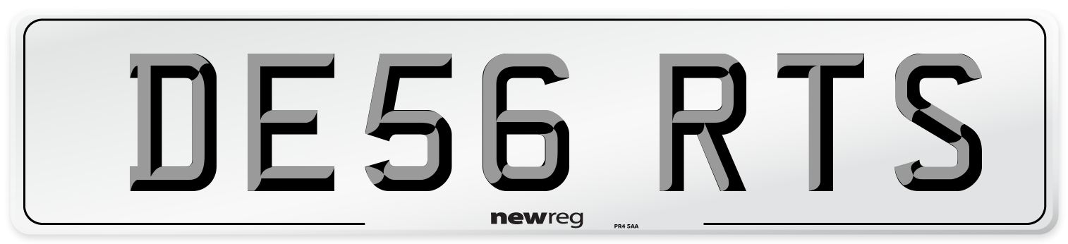 DE56 RTS Front Number Plate