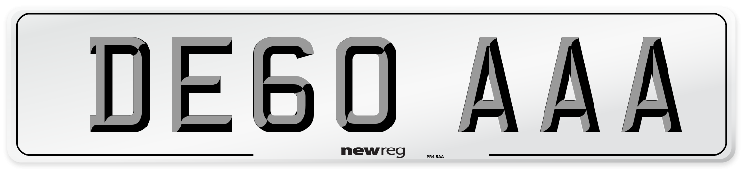 DE60 AAA Front Number Plate