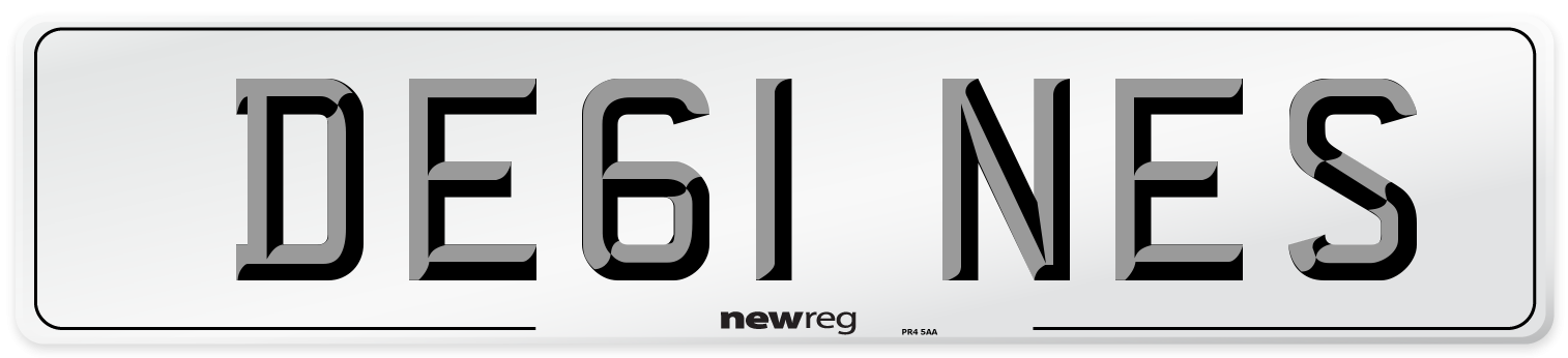 DE61 NES Front Number Plate