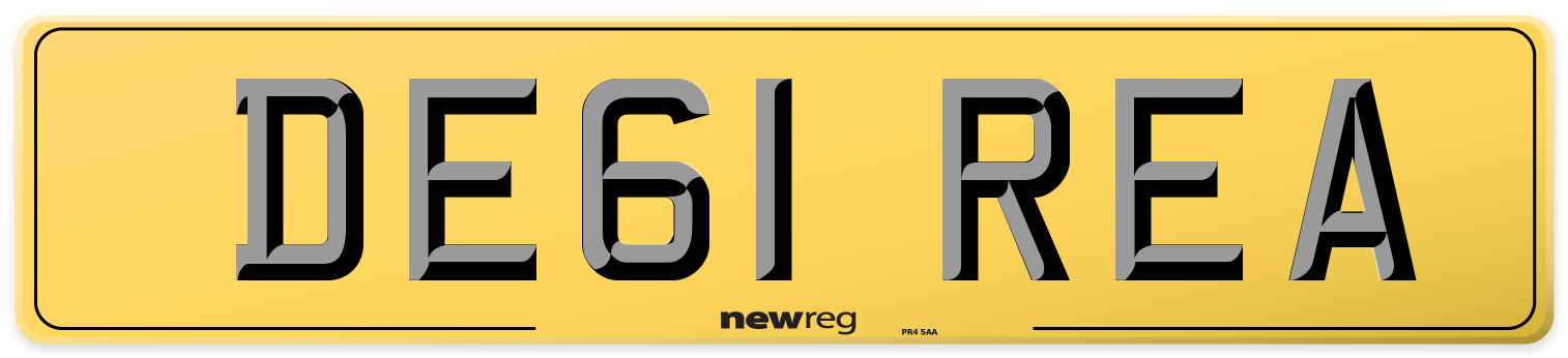 DE61 REA Rear Number Plate