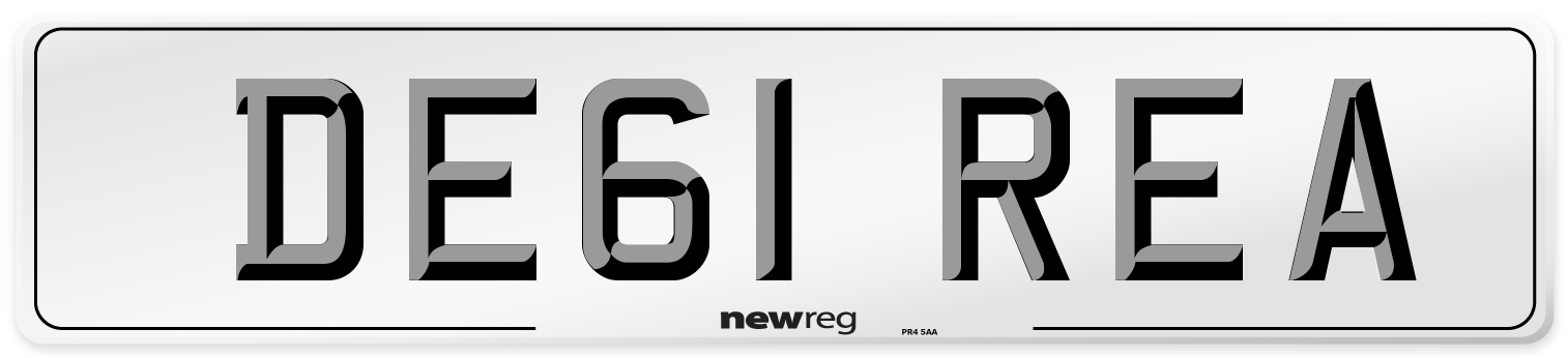 DE61 REA Front Number Plate