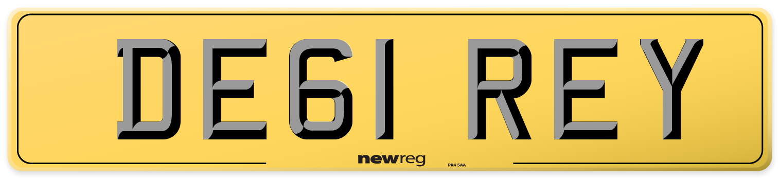 DE61 REY Rear Number Plate
