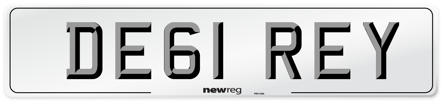DE61 REY Front Number Plate