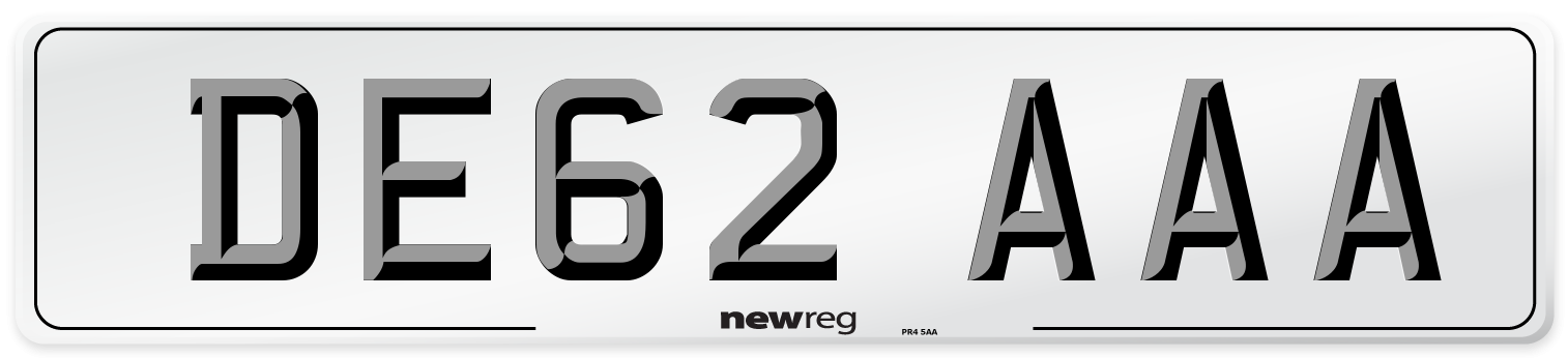 DE62 AAA Front Number Plate