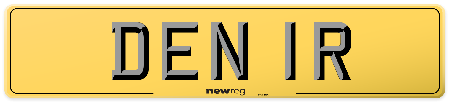 DEN 1R Rear Number Plate