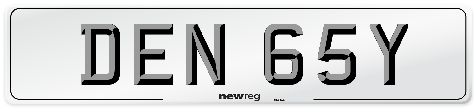 DEN 65Y Front Number Plate