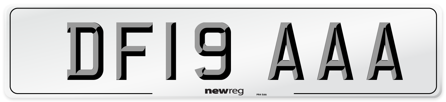 DF19 AAA Front Number Plate