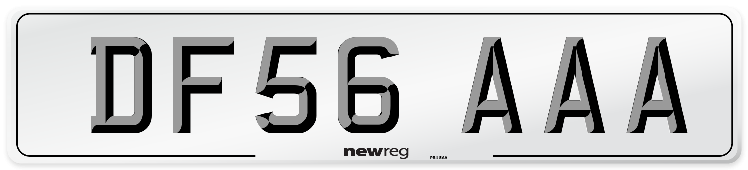 DF56 AAA Front Number Plate