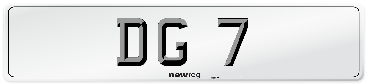 DG 7 Front Number Plate