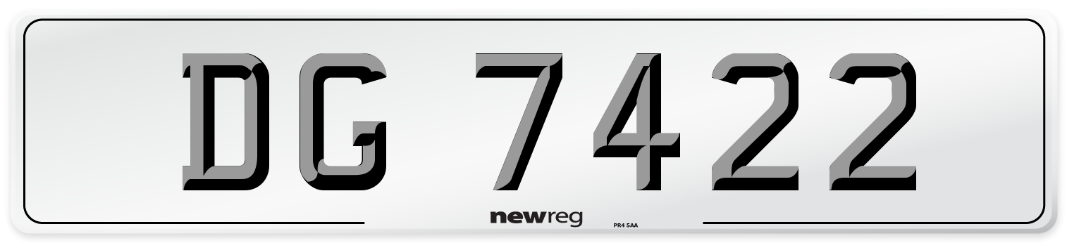 DG 7422 Front Number Plate