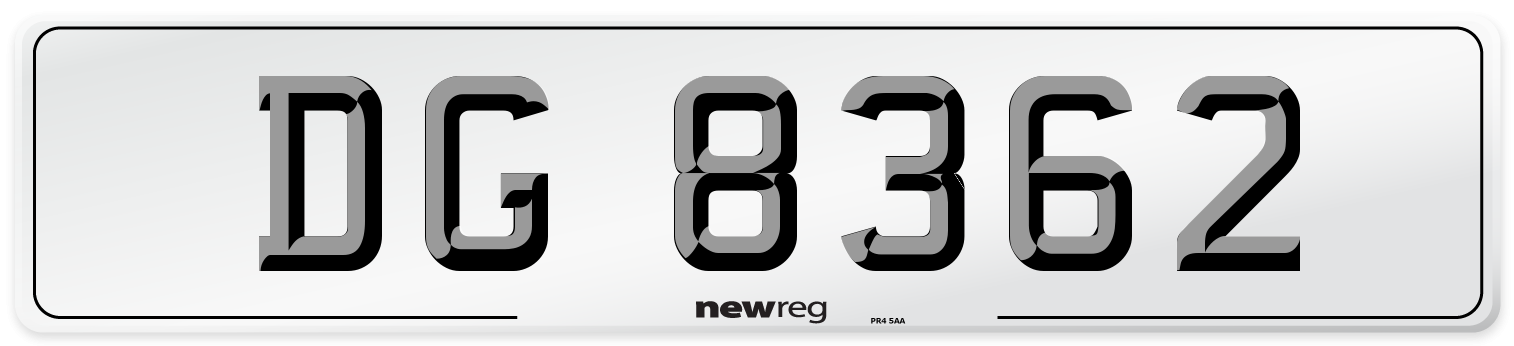 DG 8362 Front Number Plate