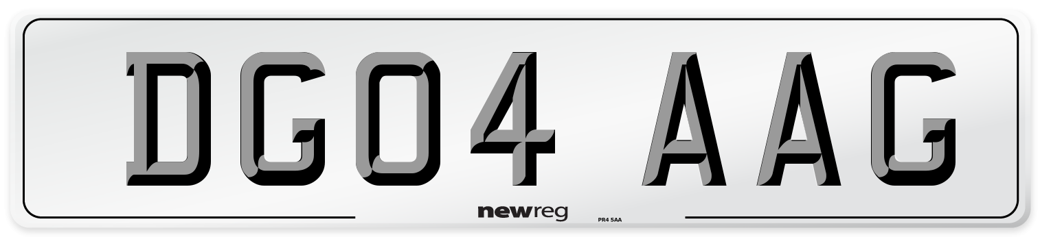 DG04 AAG Front Number Plate