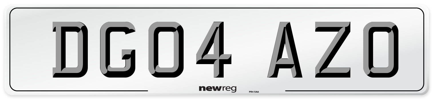 DG04 AZO Front Number Plate
