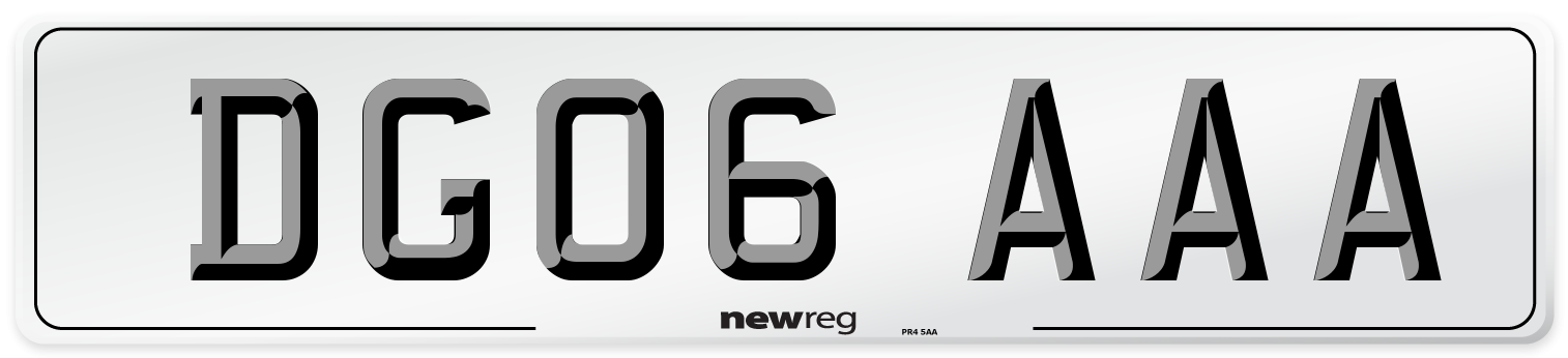 DG06 AAA Front Number Plate
