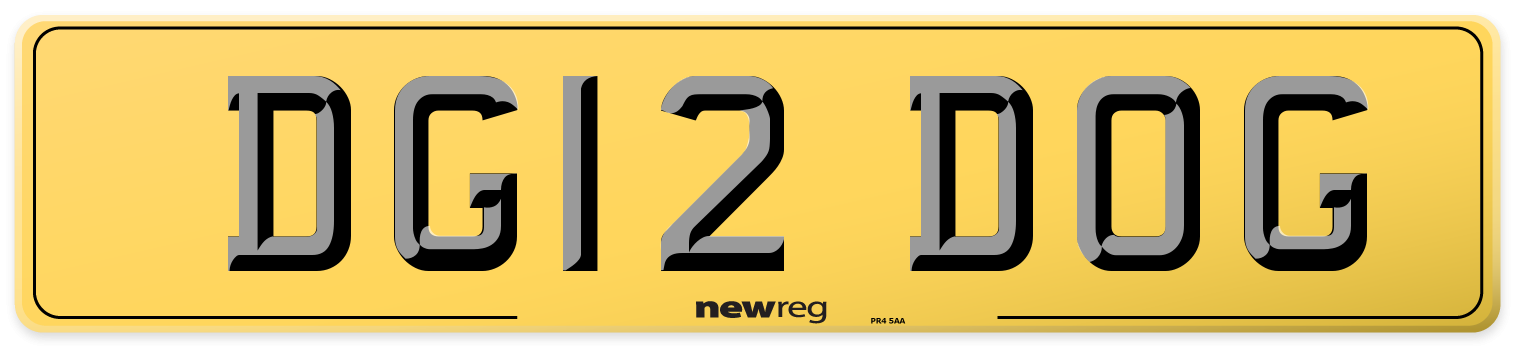 DG12 DOG Rear Number Plate
