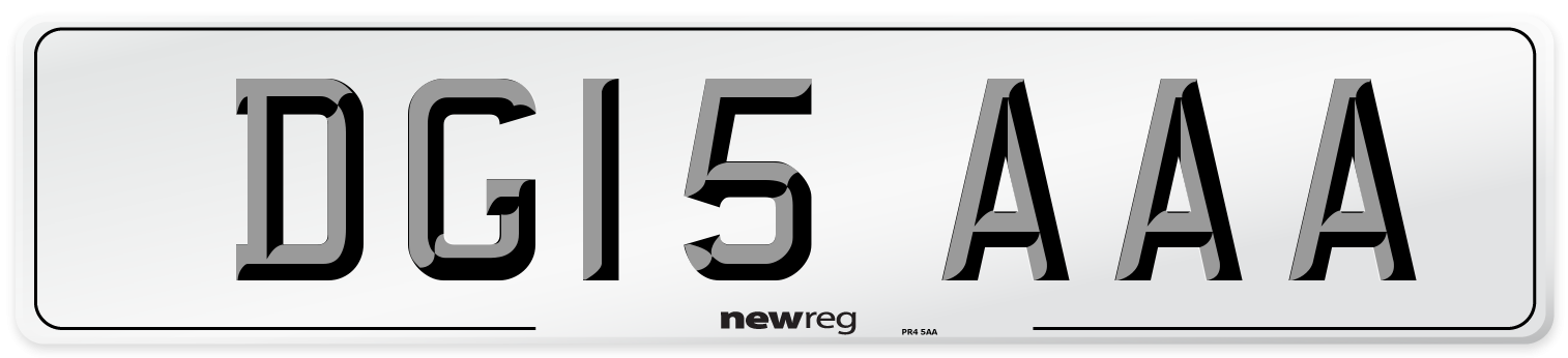 DG15 AAA Front Number Plate