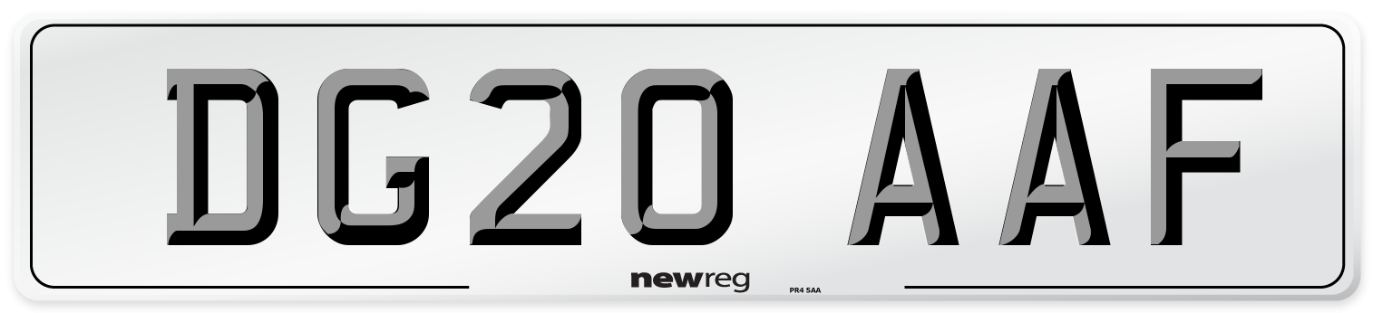 DG20 AAF Front Number Plate