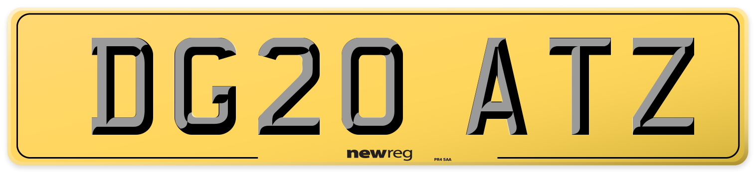 DG20 ATZ Rear Number Plate