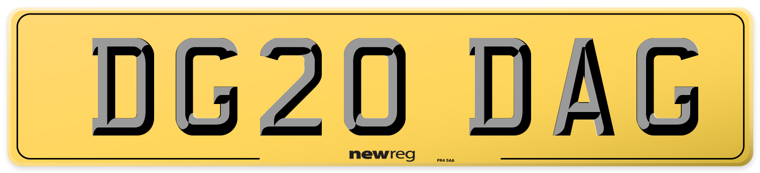 DG20 DAG Rear Number Plate