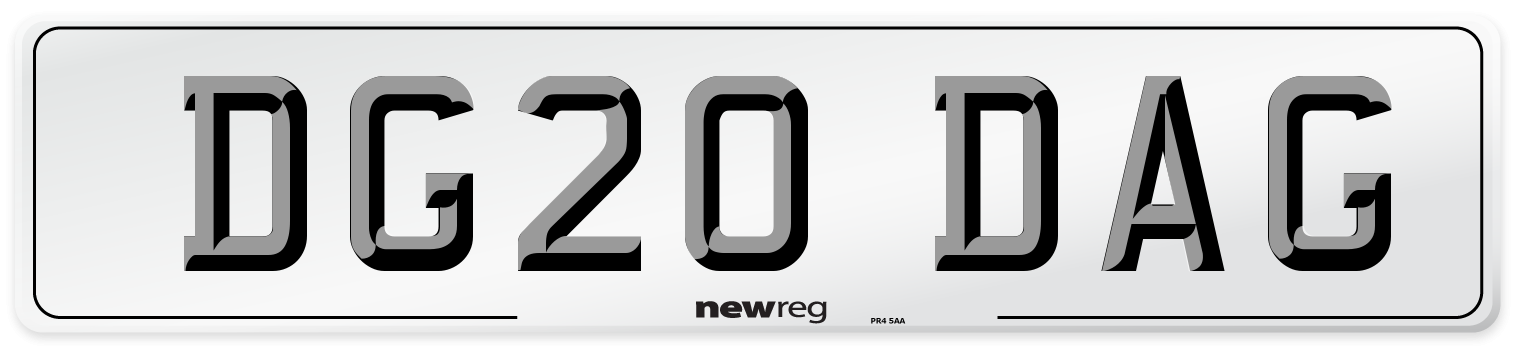 DG20 DAG Front Number Plate