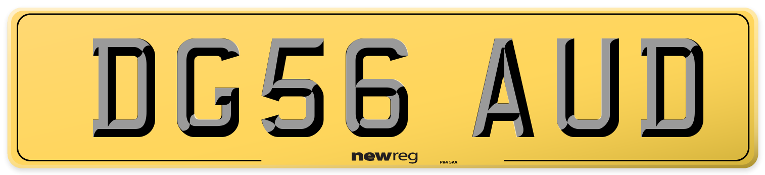 DG56 AUD Rear Number Plate