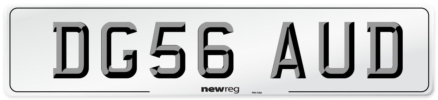DG56 AUD Front Number Plate