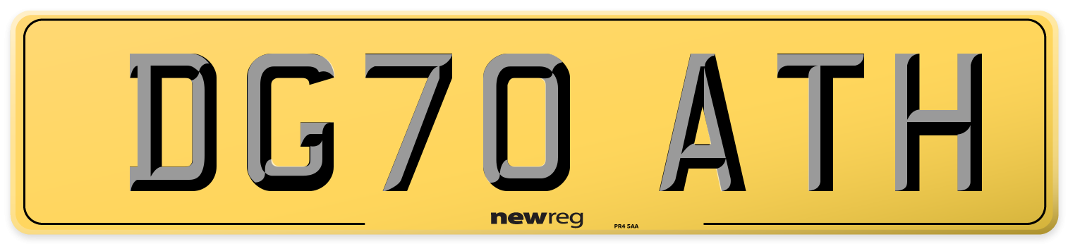 DG70 ATH Rear Number Plate