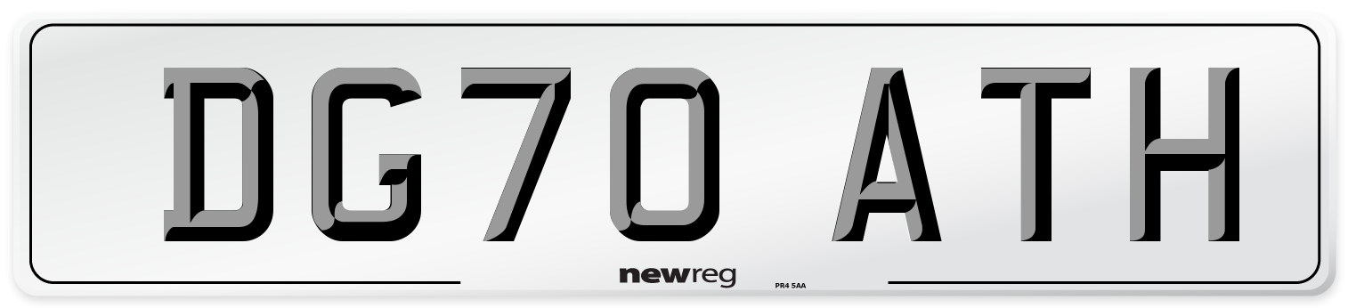 DG70 ATH Front Number Plate