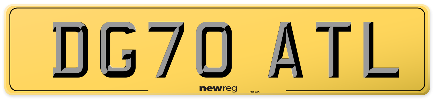 DG70 ATL Rear Number Plate