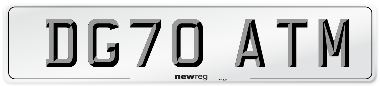 DG70 ATM Front Number Plate