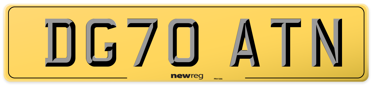 DG70 ATN Rear Number Plate