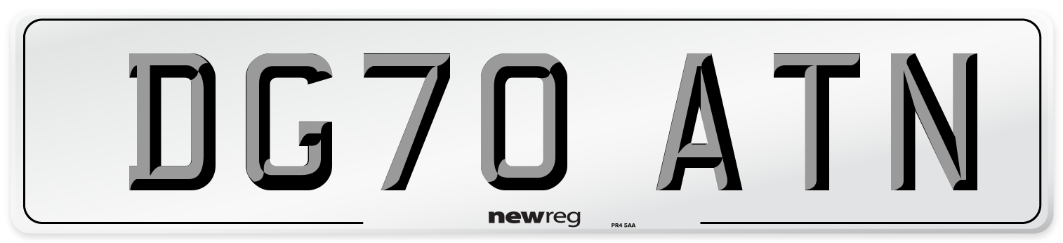 DG70 ATN Front Number Plate