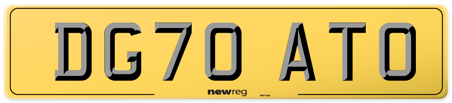 DG70 ATO Rear Number Plate