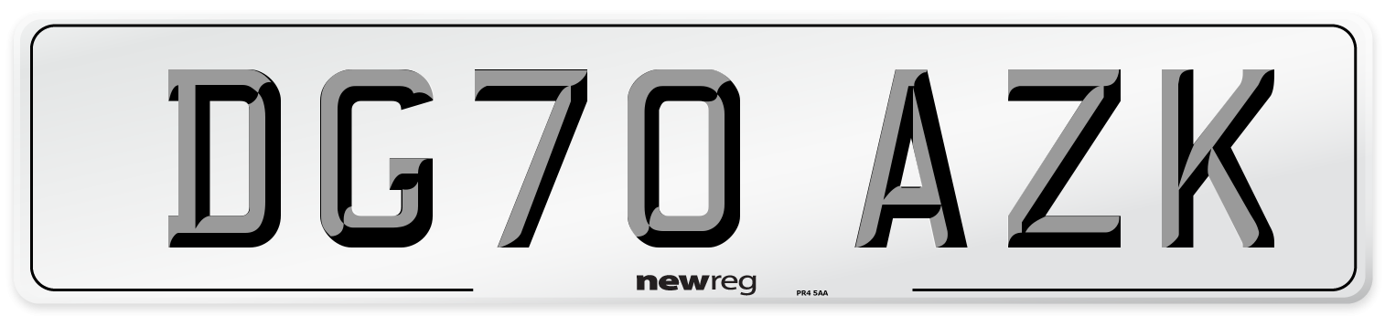 DG70 AZK Front Number Plate
