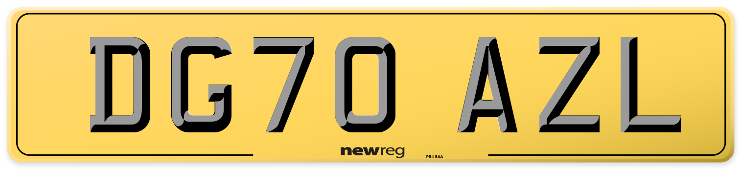 DG70 AZL Rear Number Plate