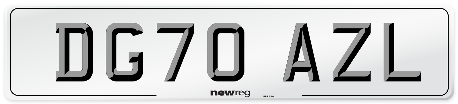DG70 AZL Front Number Plate