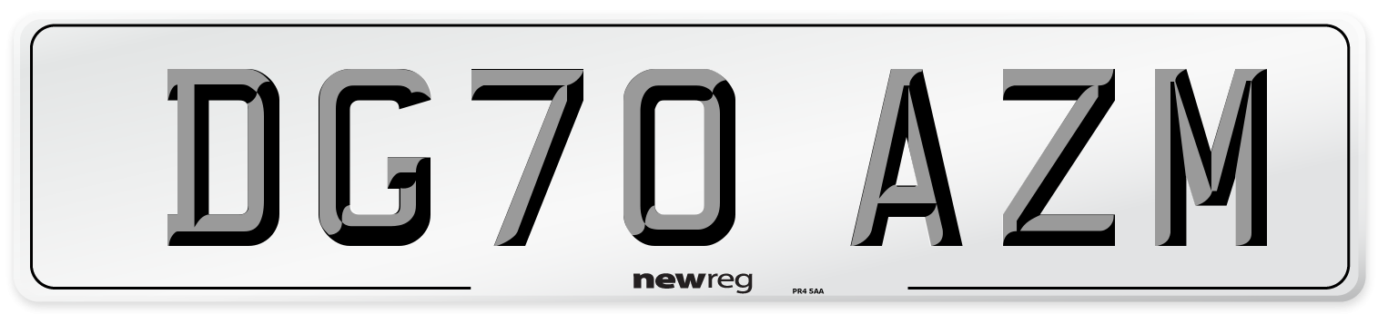 DG70 AZM Front Number Plate