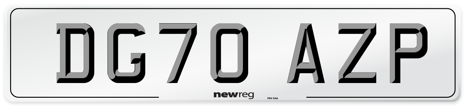DG70 AZP Front Number Plate