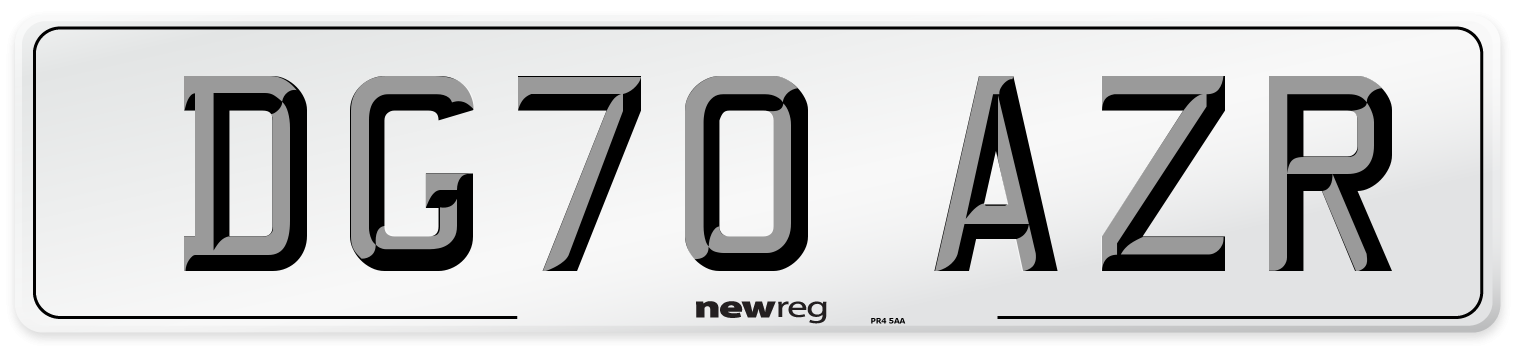 DG70 AZR Front Number Plate