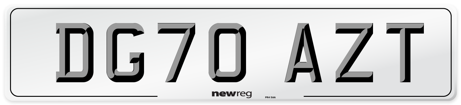 DG70 AZT Front Number Plate