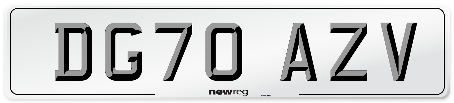 DG70 AZV Front Number Plate