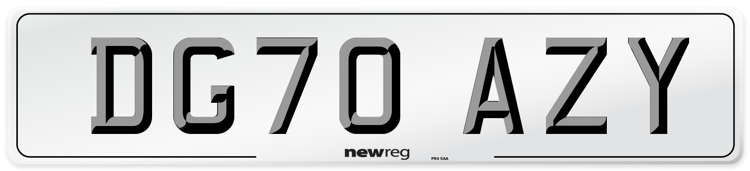 DG70 AZY Front Number Plate