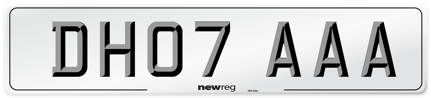 DH07 AAA Front Number Plate