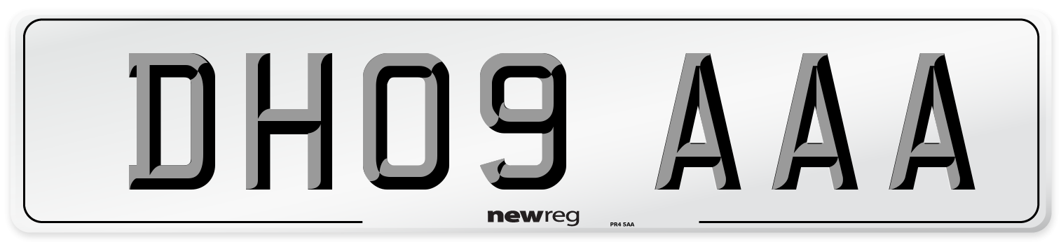 DH09 AAA Front Number Plate