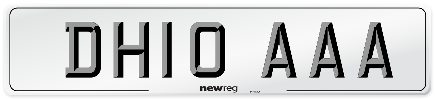 DH10 AAA Front Number Plate