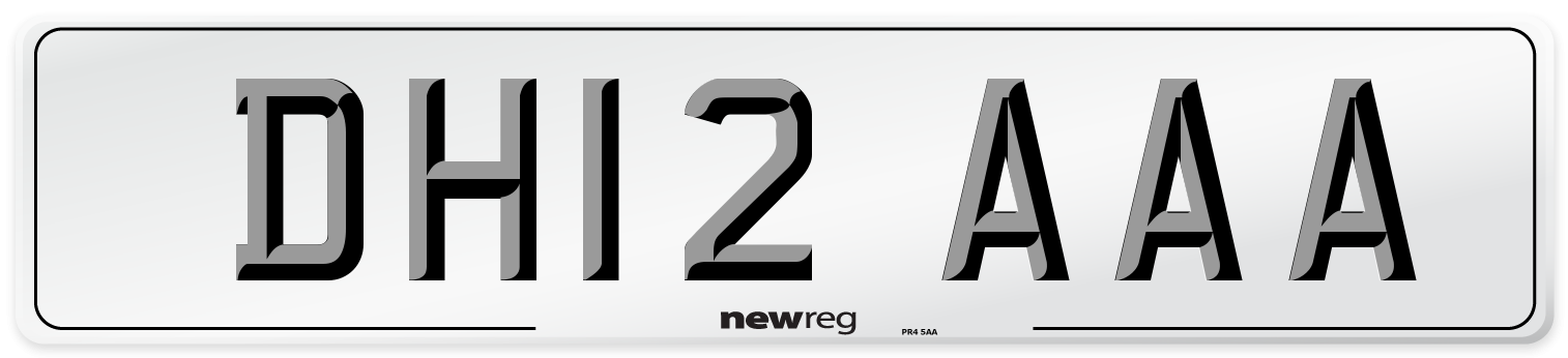 DH12 AAA Front Number Plate