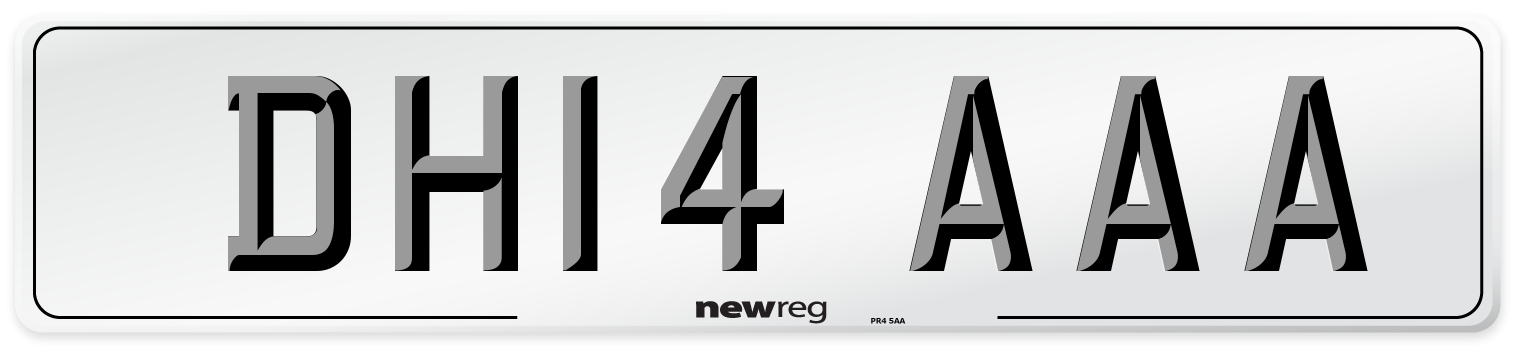 DH14 AAA Front Number Plate