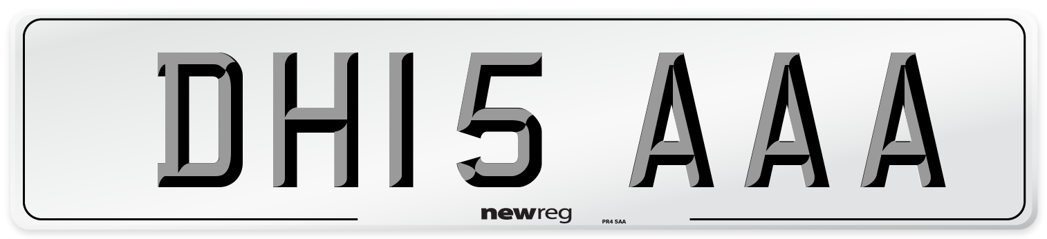 DH15 AAA Front Number Plate