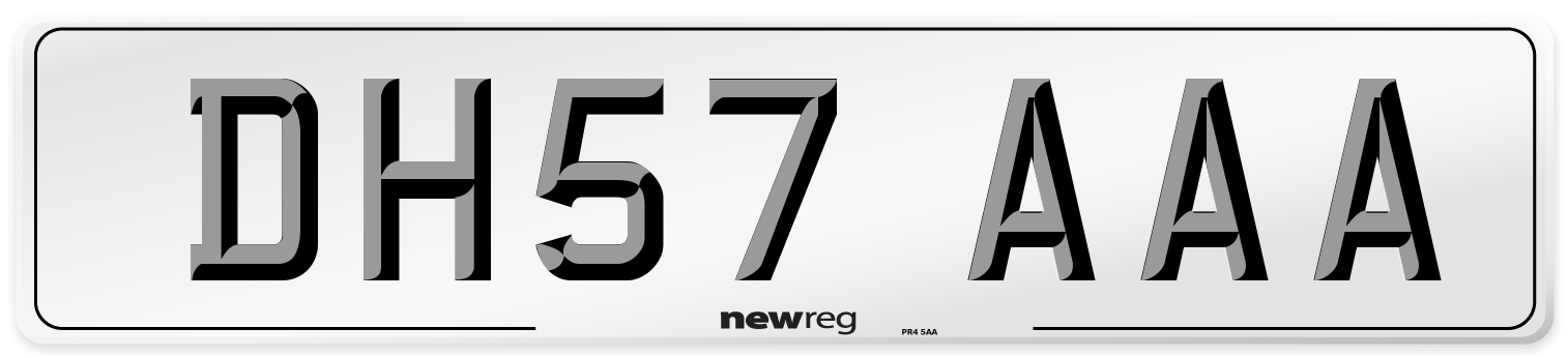 DH57 AAA Front Number Plate