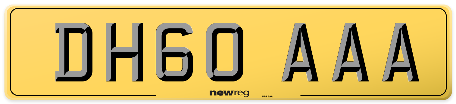 DH60 AAA Rear Number Plate